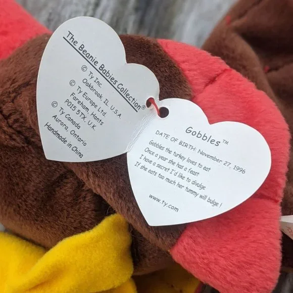 Ty Turkey Beanie Baby "Gobbles" Retired - Picture 7 of 8